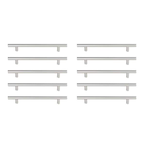 Elegant Decor 6.31 in. Quinn Multipack Center To Center Bar Pull, Brushed Nickel, 10PK PL400-6-NK-10PK - main